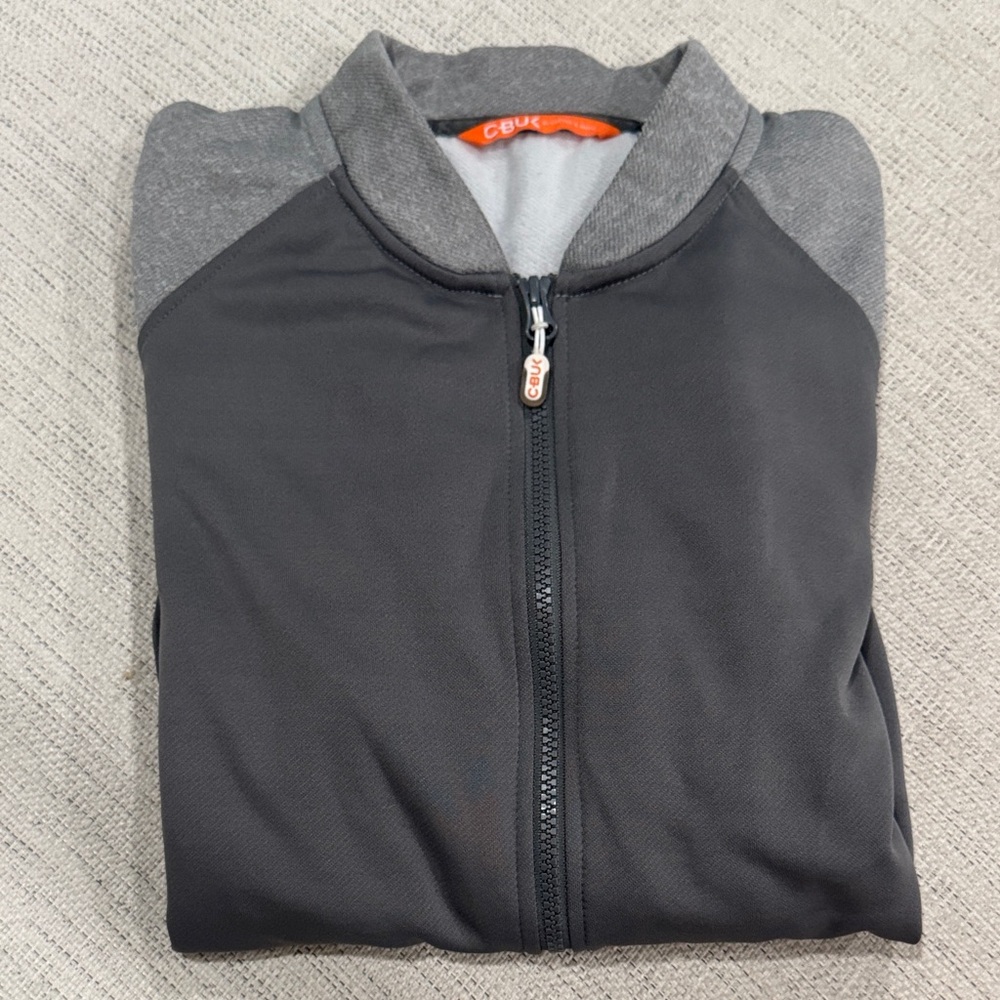 Cutter & Buck Men's Black and Gray Zip-Up Sweater